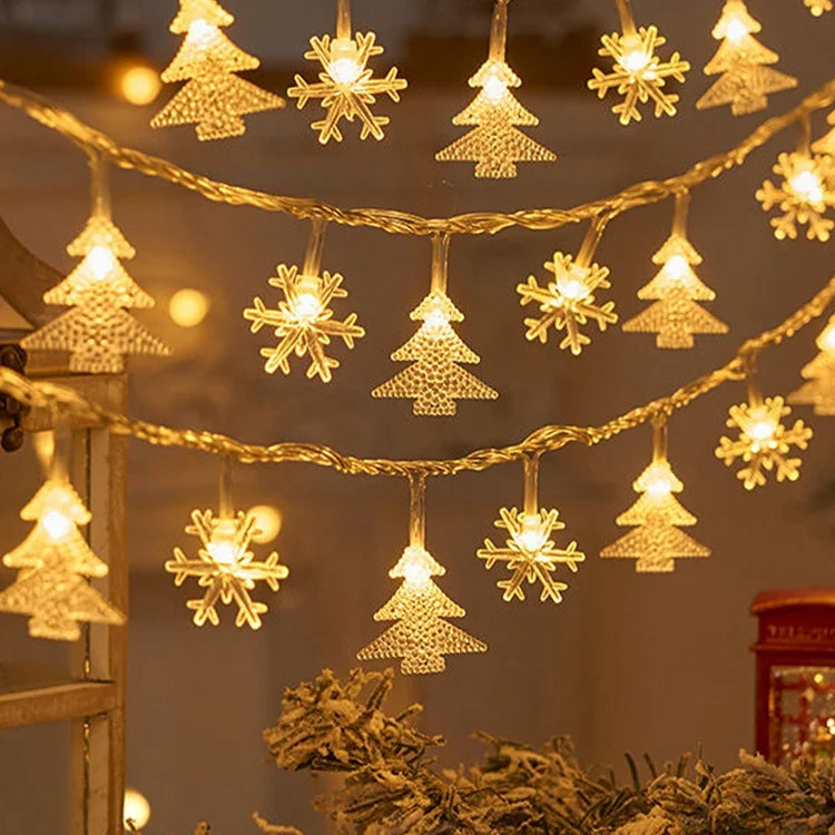 Snowflake LED String Lights –Christmas Tree & Home Decor