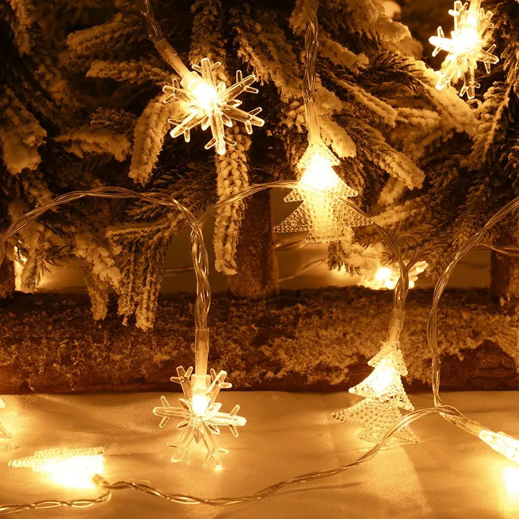 Snowflake LED String Lights –Christmas Tree & Home Decor