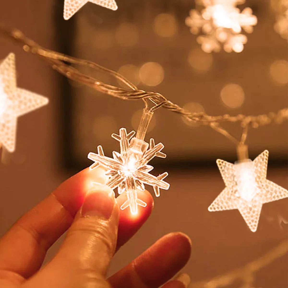 Snowflake LED String Lights –Christmas Tree & Home Decor